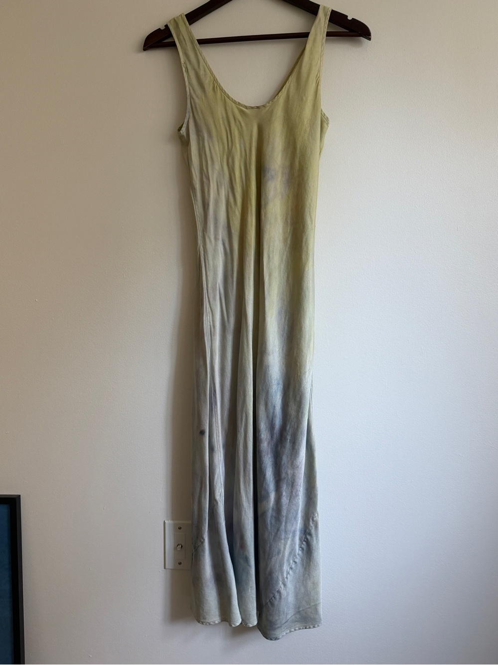 Vintage Hand Dyed Silk Dress with Subtle Multicolor Wash - Picture 10 of 16